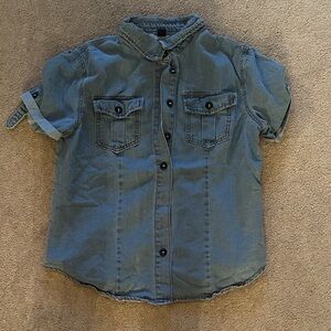 SHEIN Light Blue Denim Shirt